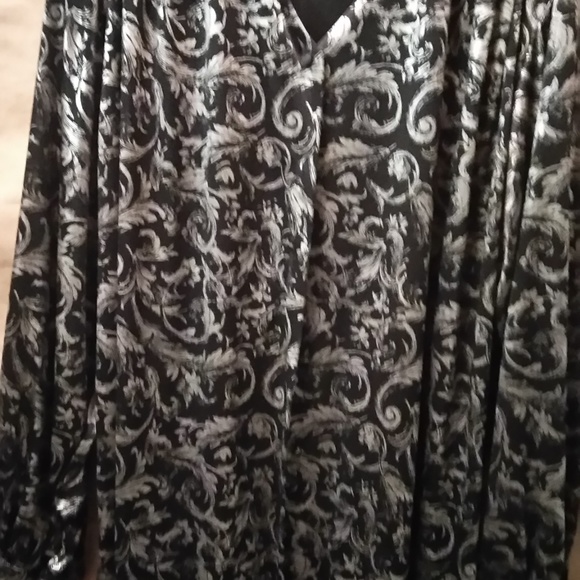 BLOUSE VINTAGE COPY CAT USA MADE BLACK/SILVER - Picture 5 of 7